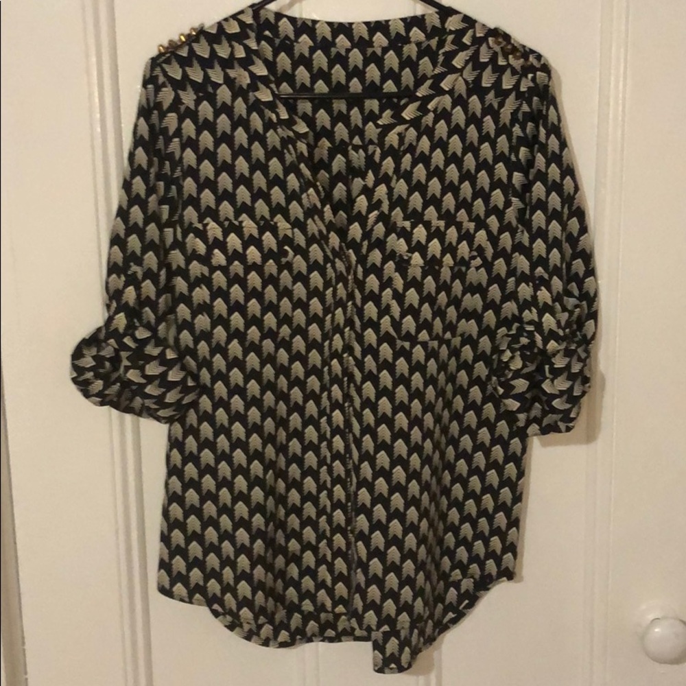 Black blouse with Rhinestone on the shoulders